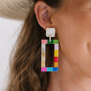 Rainbow Colorblock Earrings