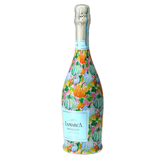 Orange Blue Pumpkins Prosecco Bottle Wrap