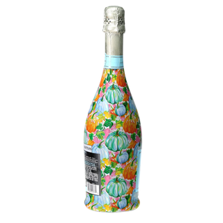 Orange Blue Pumpkins Prosecco Bottle Wrap