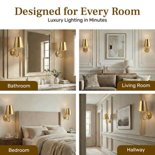Set Rechargeable Scallop Wall Sconces