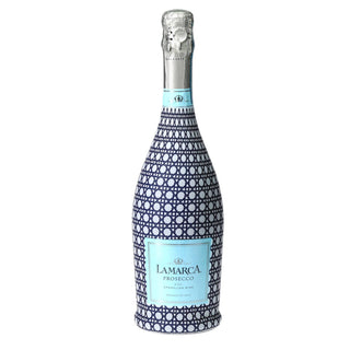 Navy White Cane Prosecco Bottle Wrap