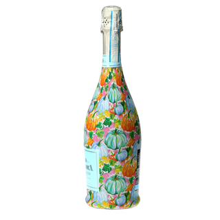 Orange Blue Pumpkins Prosecco Bottle Wrap
