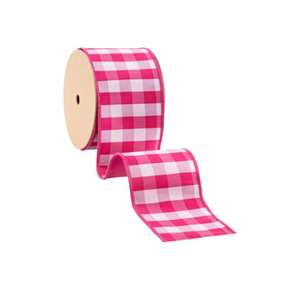 4" Pink Check Ribbon