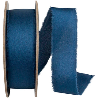 Frayed Ribbon Light Navy 1"
