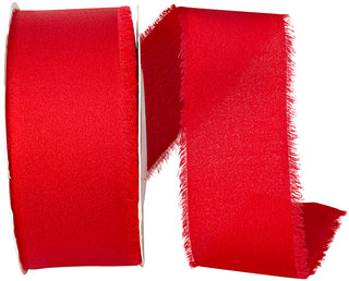 Frayed Edge Red Ribbon 1.5"