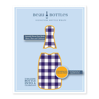 Purple White Gingham Champagne Wrap