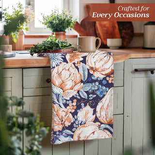 Kitchen Towels Cotton Pumpkin Blues S/3