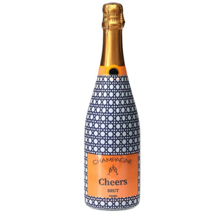 Navy White Cane Champagne