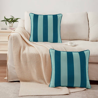 18" Pillow Covers Blue/Light Blue