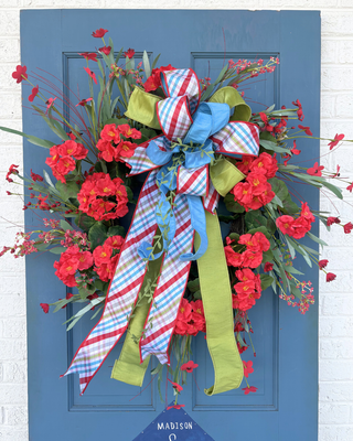Spring Plaid & Vine Bow