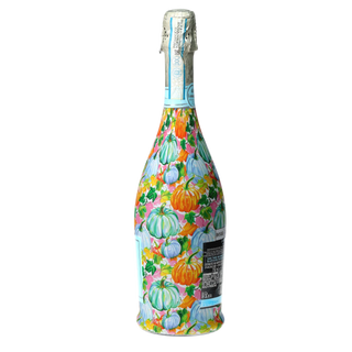 Orange Blue Pumpkins Prosecco Bottle Wrap