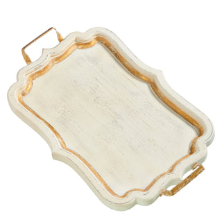 23.5" Distressed White Tray