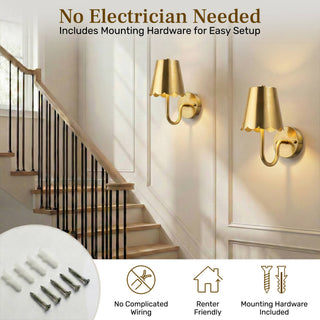 Set Rechargeable Scallop Wall Sconces