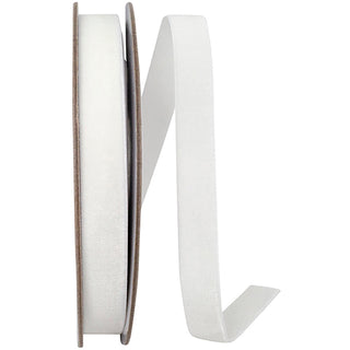 5/8" White Velvet Ribbon