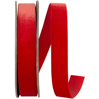 7/8" Red Woven Velvet Ribbon