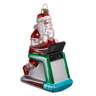 Treadmill Santa Ornament