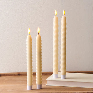 8.5" Ivory Twist LED Candles