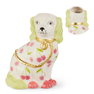 Dog Vase Staffodshire Cherry