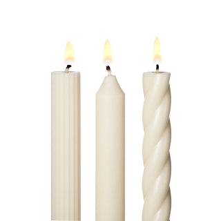 Asst Candle Taper S/3 Cream