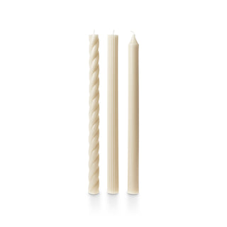 Asst Candle Taper S/3 Cream