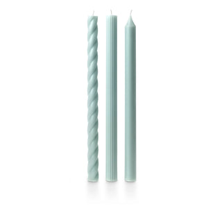 Asst Candle Taper S/3 Lt Blue