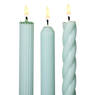 Asst Candle Taper S/3 Lt Blue