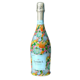 Orange Blue Pumpkins Prosecco Bottle Wrap