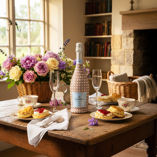Brown White Cane Prosecco Bottle Wrap