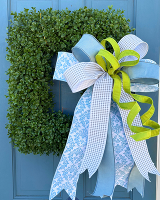 Blue Filigree Spring Bow