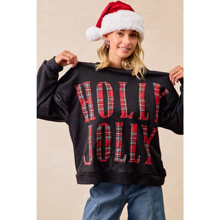 Plaid Holly Jolly Sweatshirt