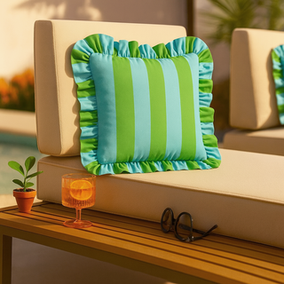 Indoor/Outdoor Pillow Covers Lime/Blue 22"