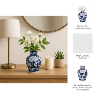 Blue Floral Ceramic Jar