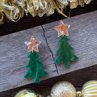 Christmas Tree Star Earrings