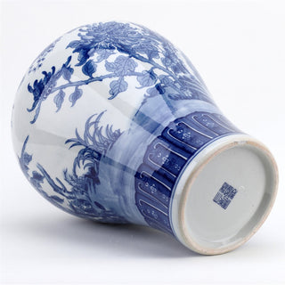 Peacock Blue & White Vase