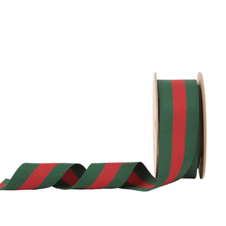 1.5" Green Red Stripe Ribbon