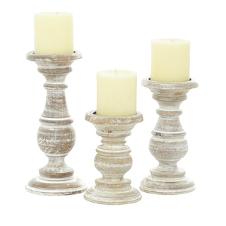 Cream Pillar Candle Holder