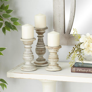 Cream Pillar Candle Holder