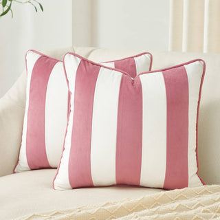 Pillow Covers Lt Pink/White 20"