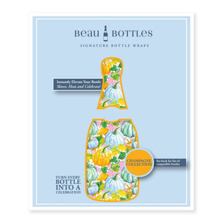 Orange Blue Pumpkins Champagne Bottle Wrap