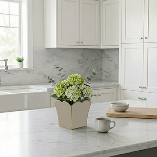 8" Square Cachepot Planter Taupe
