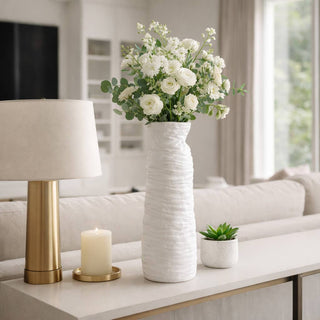 Ribbed Ceramic Vase