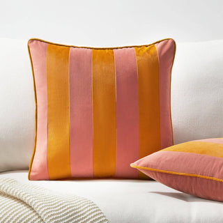 18" Pillow Covers Pink Honey Stripe