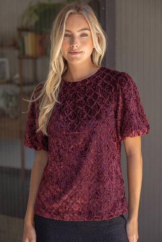 Trellis Velvet Top
