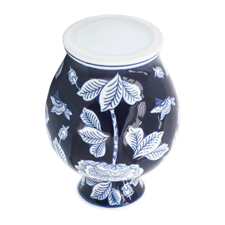 Blue Floral Ceramic Jar