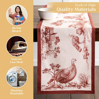 108" Table Runner Double Layer Jouy-Brown