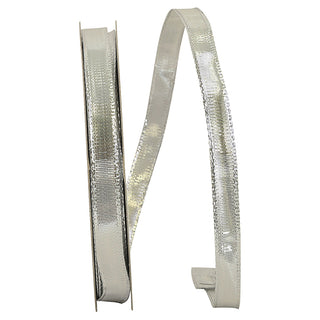 3/8" Silver Metallic Ribbon