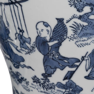 Ceramic Blossoms Temple Jar