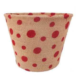 7" Burlap Dot Planter