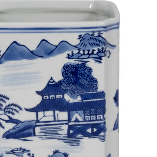 Rectangle Lidded Chinoiserie Jar