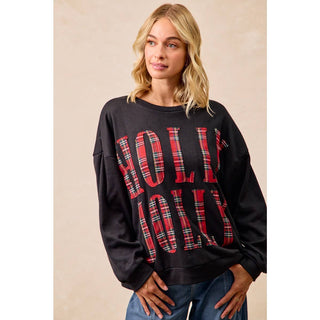 Plaid Holly Jolly Sweatshirt